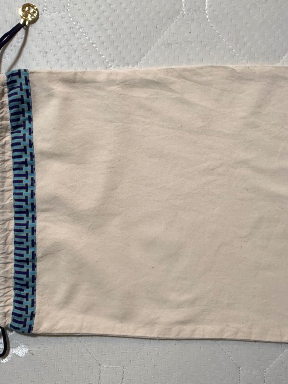 Authentic Tory Burch Cotton Drawstring Dust Bag 14 x 11 Inches